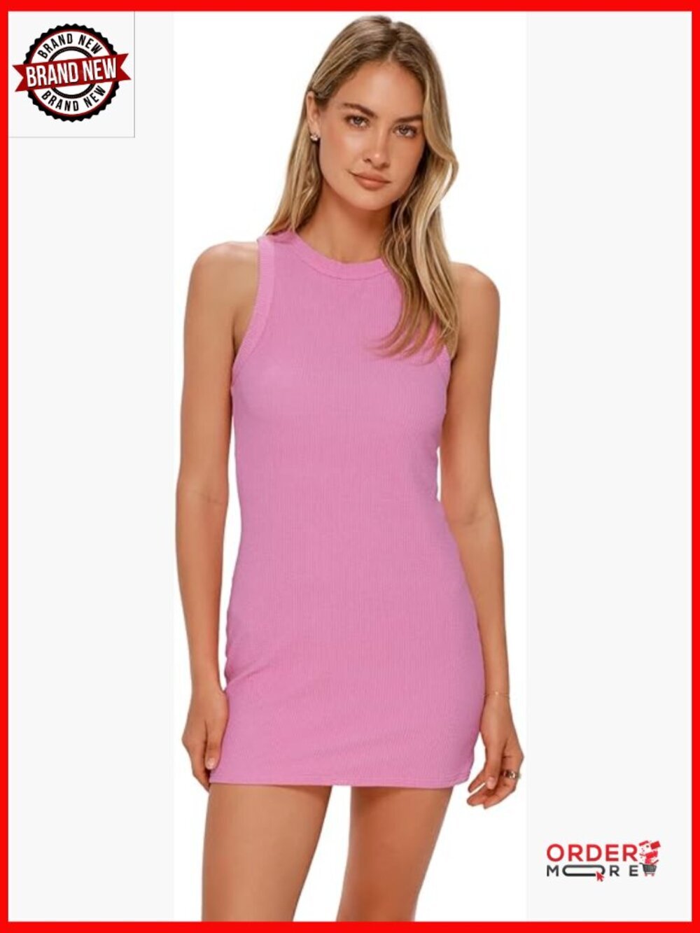 Ribbed Nylon Swim Cover-Up Dress Pull-On Medium